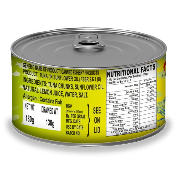 Oceans Secret - Tuna Chunks in Sunflower Oil with Natural Lemon Juice 180g - Image 2