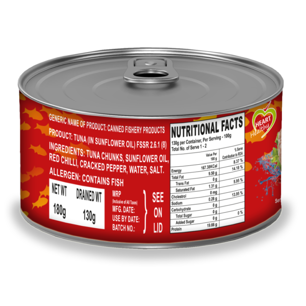 Oceans Secret - Sardines in Sunflower Oil with Red Chilly & Cracked Pepper 180g - Image 2