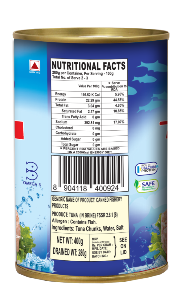 Oceans secret - Tuna Chunks in Brine 400g - Image 3